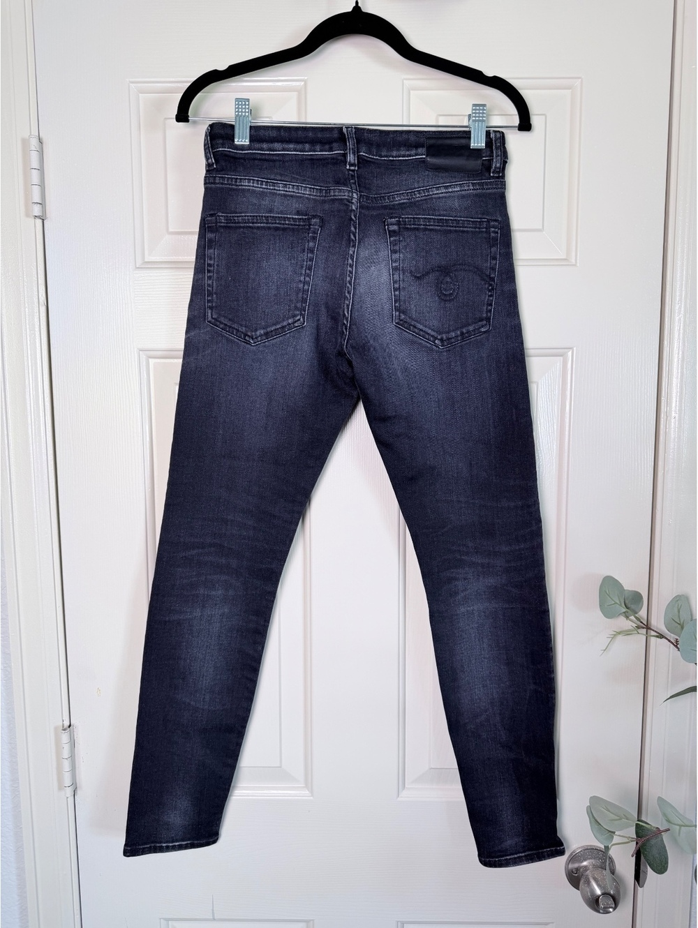 R13 Boy Skinny Jeans Women’s 26 Gray Black Distressed Made Italy